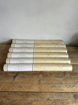 6 x Rollen Vintage Osborne & Little Tapete Gold W1587-05 gleiche Charge