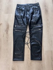 Herren Biker Kunstlederhose Schwarz - Gr. W35 (L: 105cm, B: 44,5cm, S: 72cm)