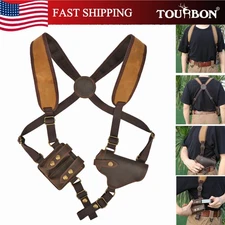 TOURBON Hidden Tactical Shoulder Gun Holster Right Hand with Double Mag Pouch US