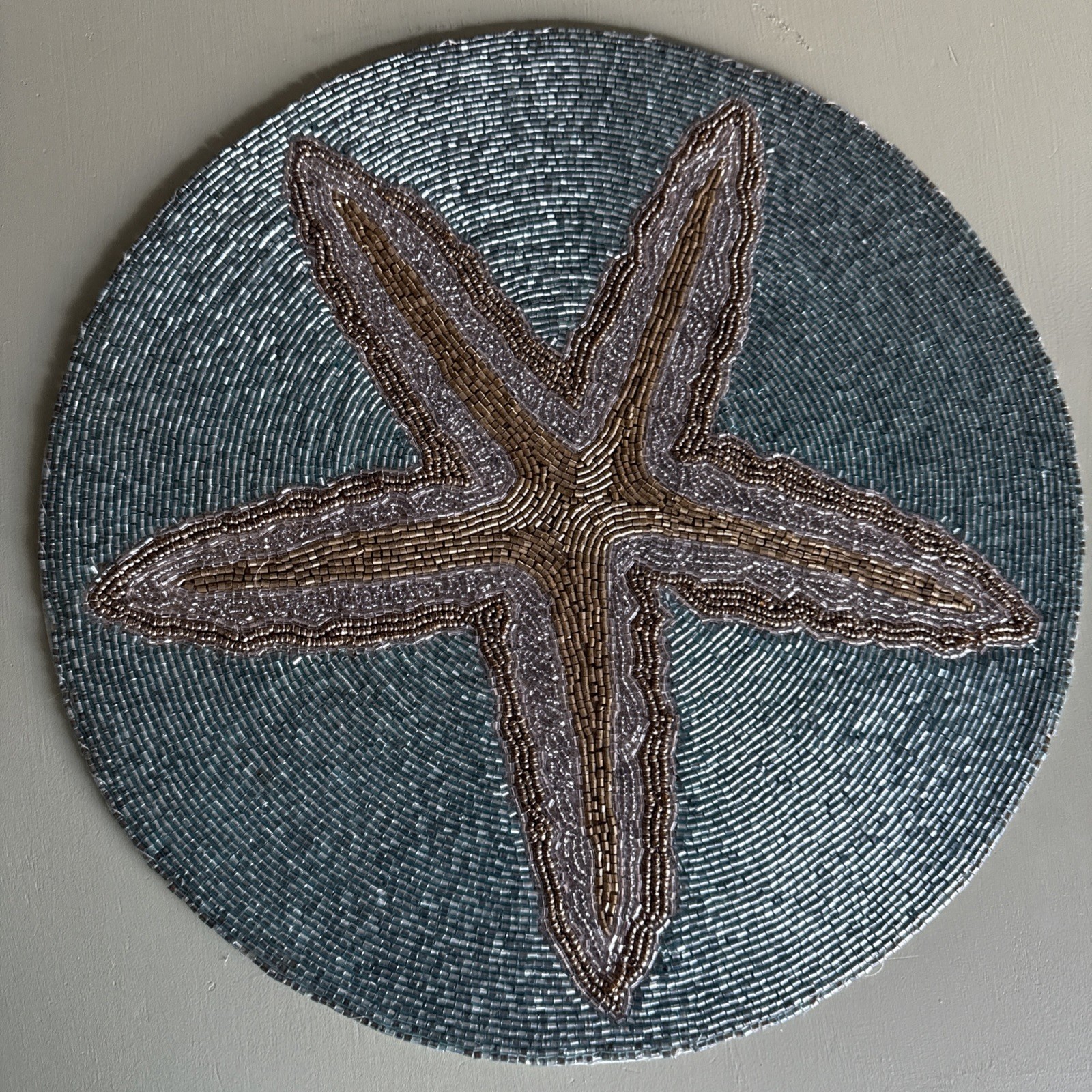 Coastal Collection Ocean Life Starfish 15in Beaded Charger Placemat India