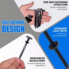 Nylon Universal Cable Tie Buckle Heavy Duty Self-Locking Free Ship 100pcs