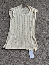 NWT Girl  s Crochet Beach Cover Up 7-8 Beige