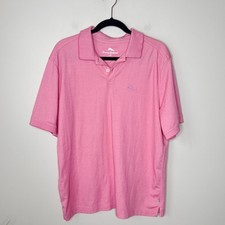 Tommy Bahama Men's Pink Size Large Polo Shirt Golf Casual Preppy Summer