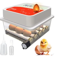 Okkobi OBI-12 Egg Incubator - Automatic 12 Egg Hatcher with Humidity Control