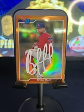Bowman Heritage Chrome  in person auto Bryan Mata Red Sox Orange Refractor /25