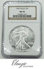 1987 American Silver Eagle NGC MS70