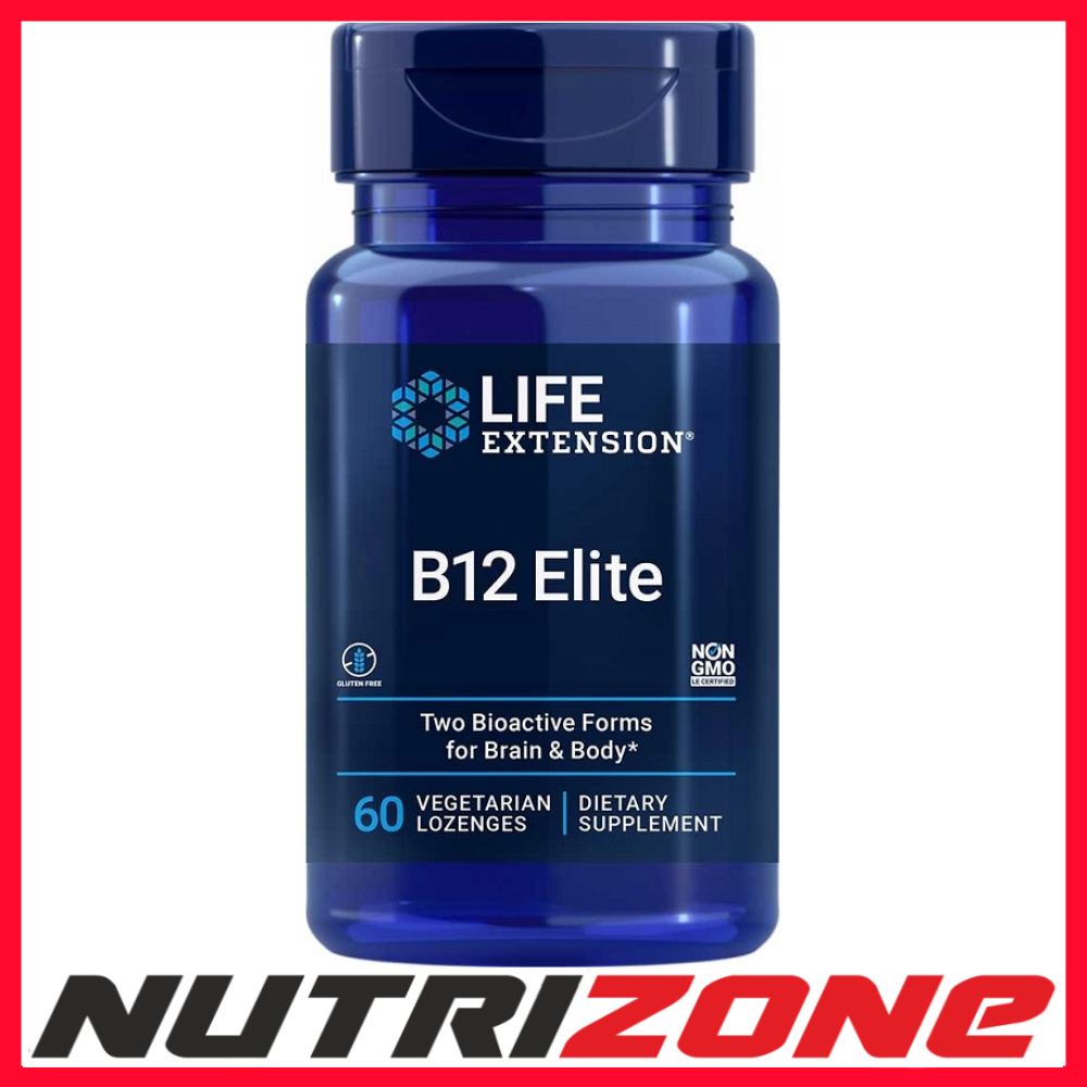 Life Extension B12 Elite 60 Vegetarian Lozenges, Brain Support, Cellular Health - Image 2