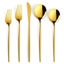 30-Pieces Gold Flatware Set, Gold Silverware Set for 6,Tableware Fine Dining ...