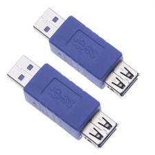 2 PCS USB 3.0 Male to Female Adapter Quick Speed A Male to A Female Plug