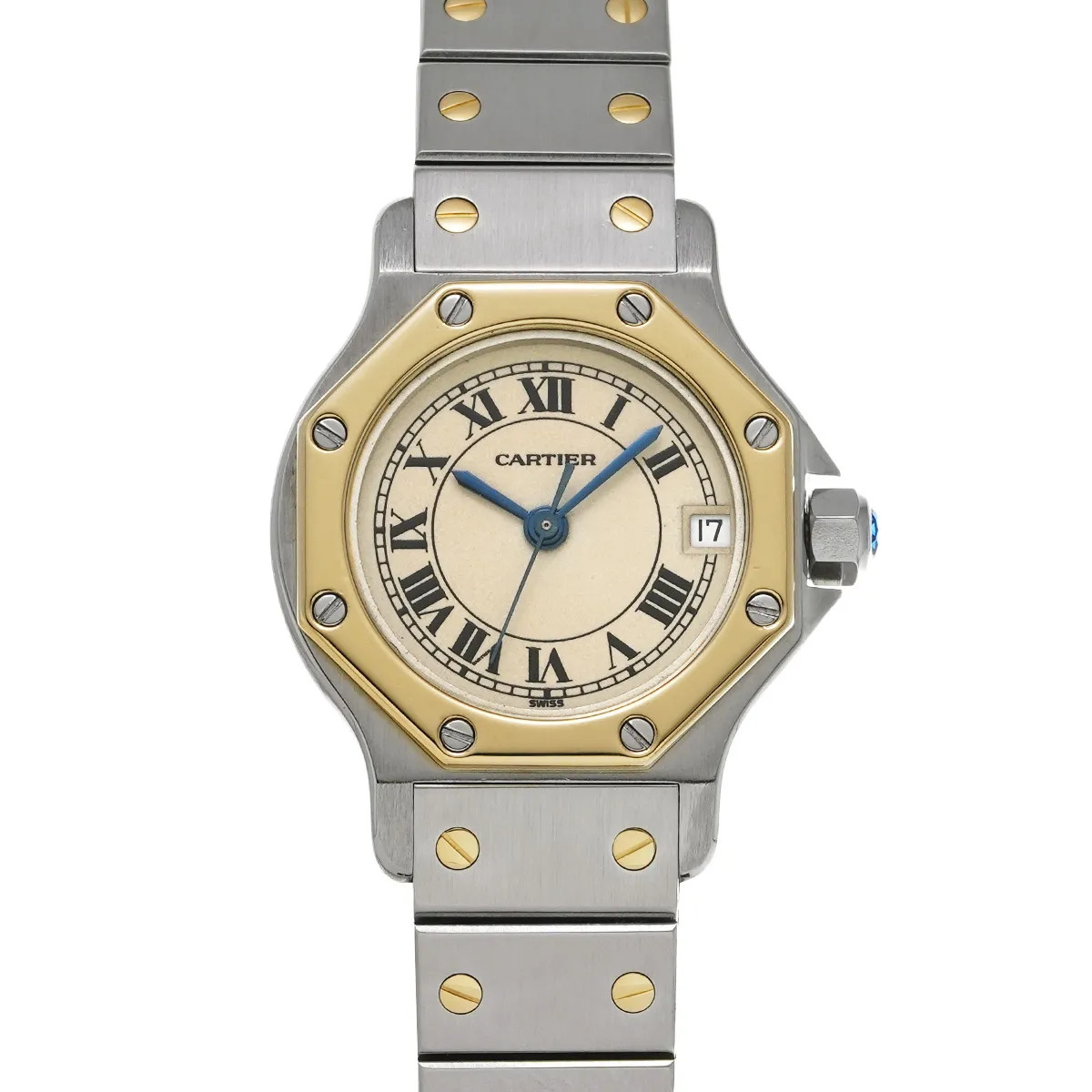 Cartier Santos W2001683 25mm Stainless Steel Ivory Wristwatch #WW11145