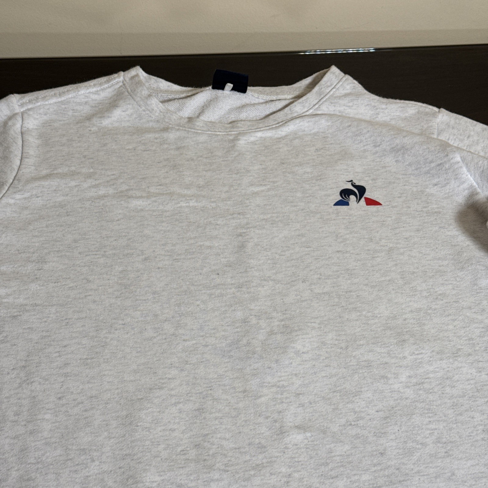 Le Coq sportif light grey pullover jumper large polyester cotton image 3