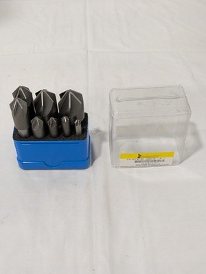 Interstate Countersink Set: 8 Pc, 1/4 to 1'' Head Dia, 6 Flute, 90º 02062016