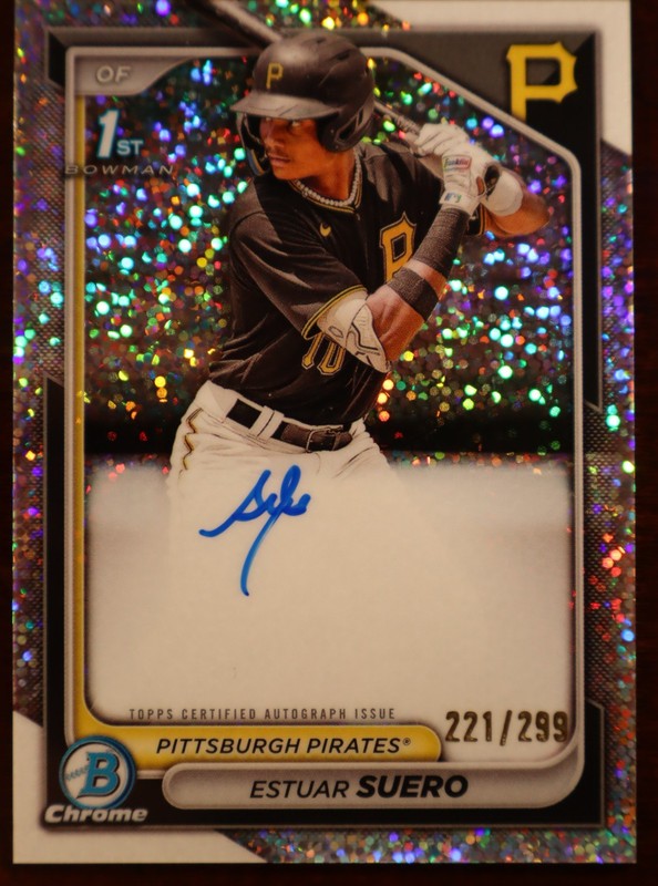 2024 Bowman Chrome 1st Speckle Refractor /299 Estuar Suero Auto Autograph