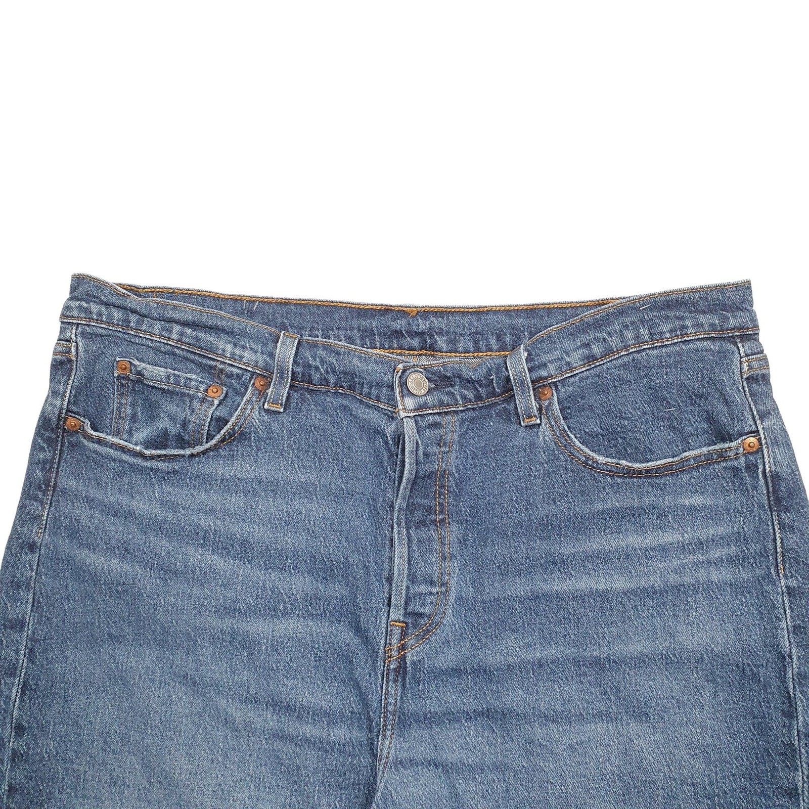 LEVIS 501 Jorts Blue Denim Jeans Cotton Shorts Womens W38 image 3