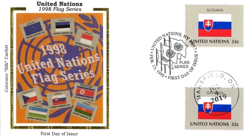 1998  FIRST DAY ISSUE COVER UNITED NATION FLAG SLOVAKIA  $49.95