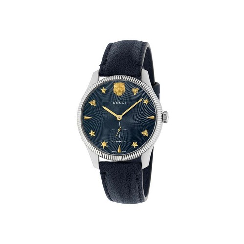 OROLOGIO GUCCI G-TIMELESS Uomo WATCH YA126347 Automatico Pelle Blu Oro  Occasione | eBay