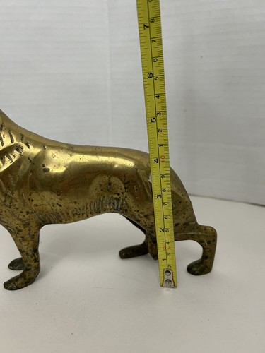 Vintage Brass Dog Ornament Figurine Statue - German Shepherd - 934g/20cm x 18cm - Picture 5 of 7