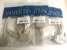 Manhattan Data Cable 6' Ft DB25 M/F Molded 25 Conduct Serial Par Lot of 3