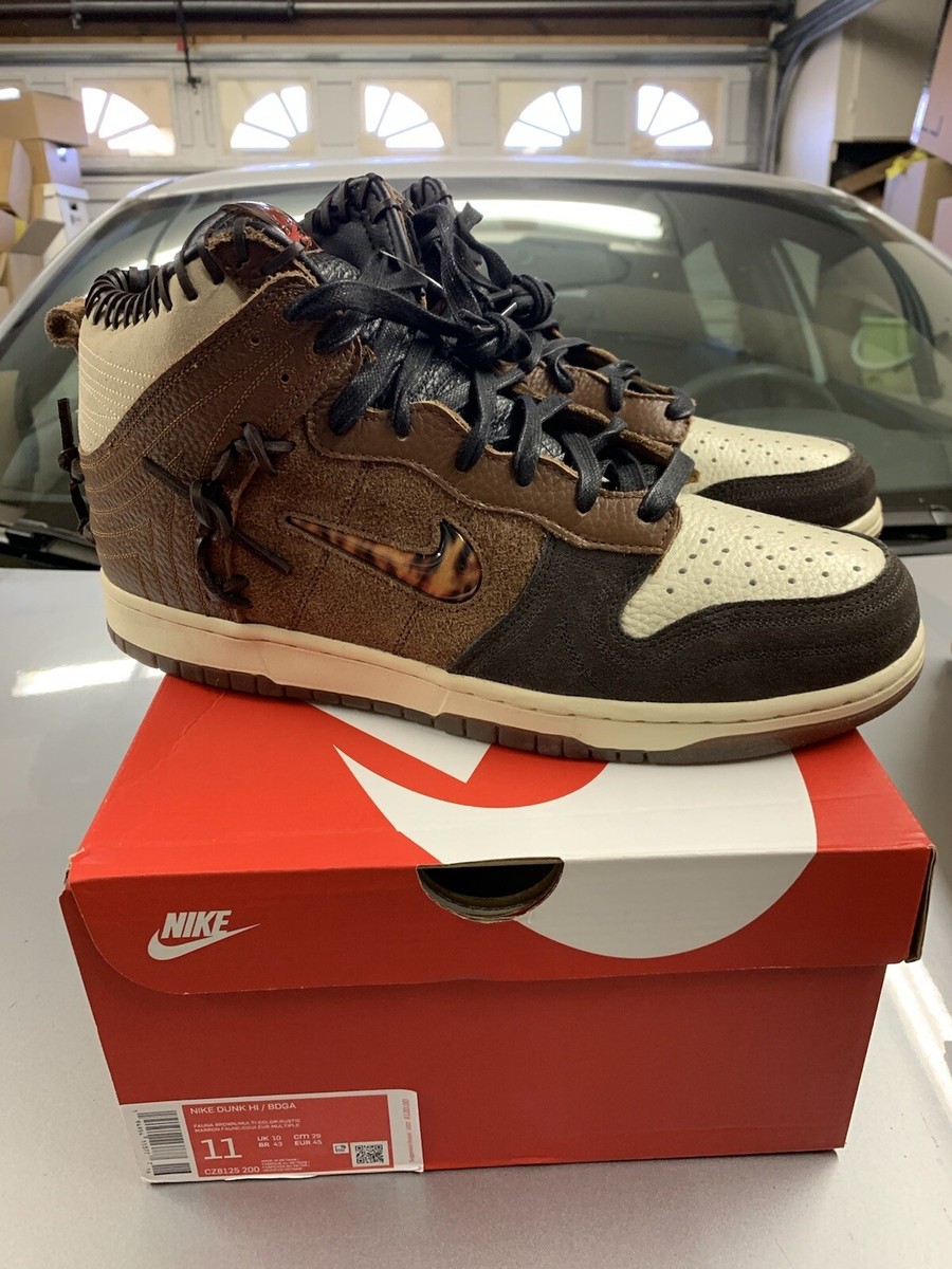 Bodega X Nike Dunk High Hi Brown Brand New Size 11 100% Authentic 