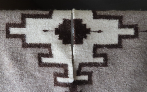 Vintage Southwest Indian Horse Serape Blanket Woven Wool Poncho 75X29 Fringe - Picture 8 of 15