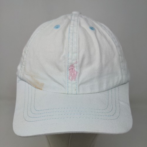 Polo Ralph Lauren donna cappello slideback bianco taglia OS 4-6X logo ricamato - Foto 2 di 9