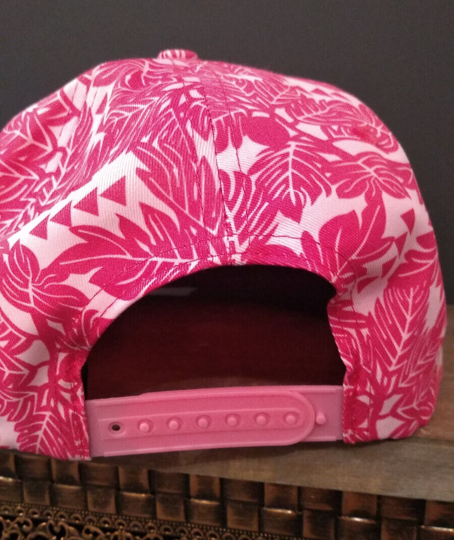 Strongarm Hawaiians Baseball Cap Pink With Machine Sewn Skull No eau 