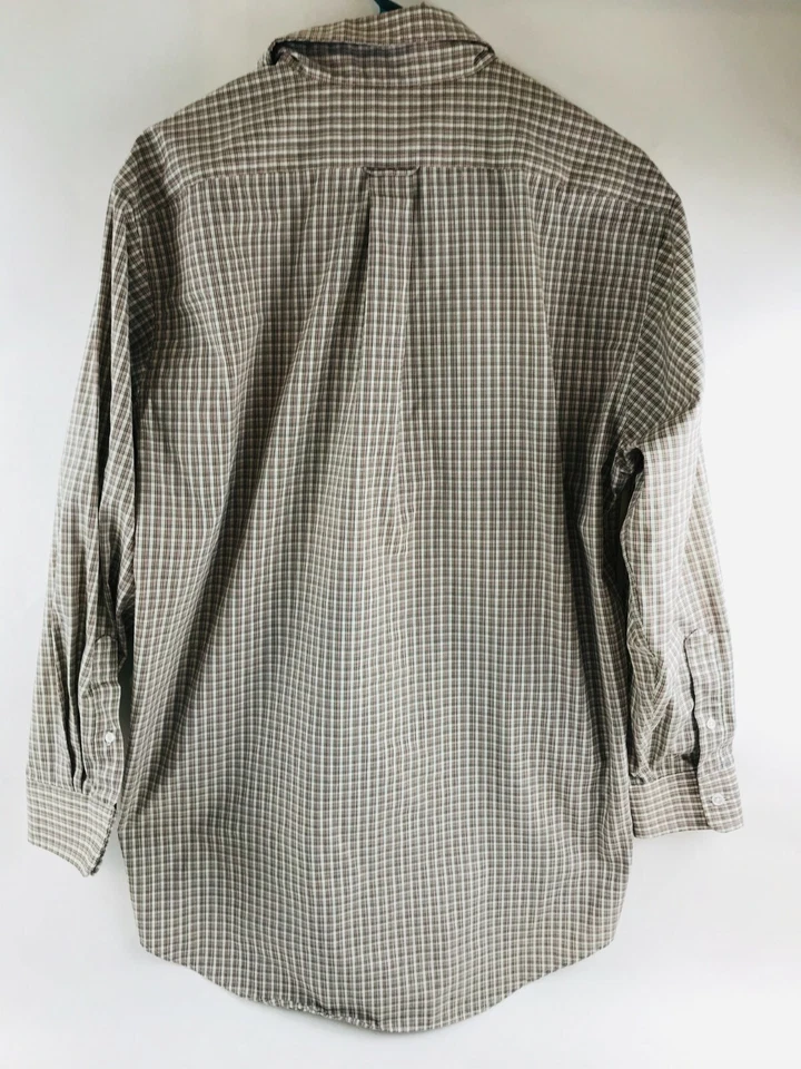 Roundtree & Yorke Dillard's Shirt Men's Size 16/33 Gray Green Plaid Button Down - Image 2 of 4