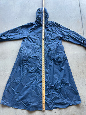 Vintage 1990s Aqua Spleen Navy Blue Nylon Button-Up Hooded Pocket