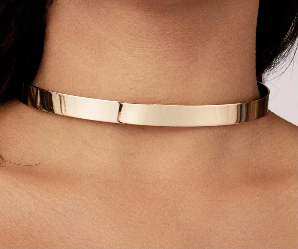 Small Metal Collar Choker Necklaces