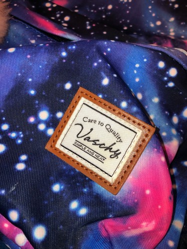 Vaschy Backpack Galaxy Pattern Purple, Blue, Pink and White Stars - Picture 2 of 7