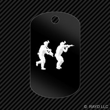 Pair of Special Forces Operators Keychain GI dog tag engraved many colors