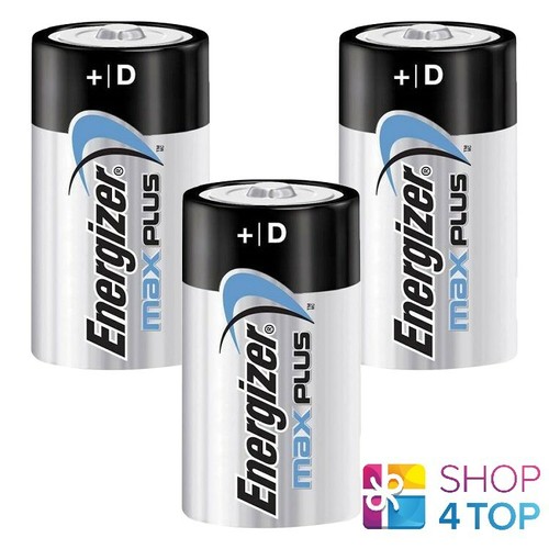 3 ENERGIZER MAX PLUS D LR20 BATTERIES ALKALINE 1.5V MONO R20 MN1300 AM1