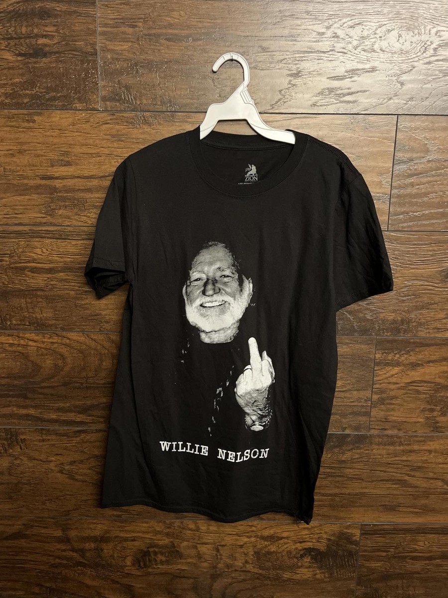 Willie Nelson Middle Finger T-shirt - Zion Rootswear Tee | eBay