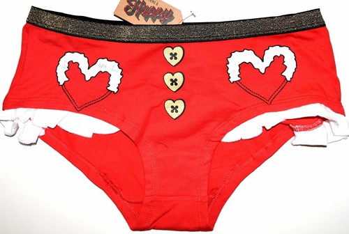 Sexy Santa Knickers Bragas Navidad Ropa Interior Roja Mujer Reino Unido Talla 8 a 22 - Imagen 1 de 4