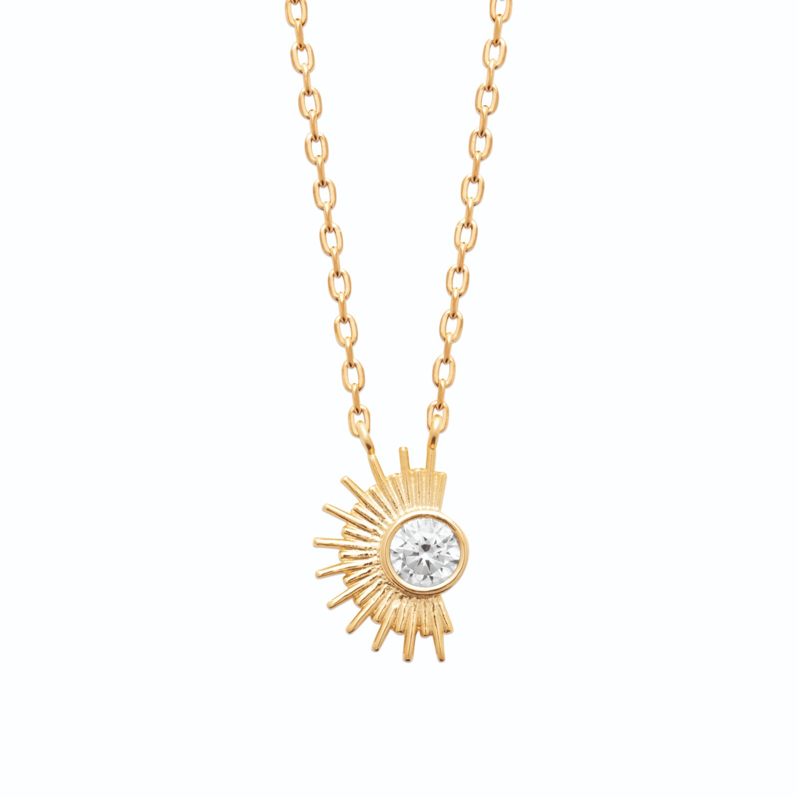 Pendentif Soleil en Plaqué Or 18 carats et Oxyde de Zirconium Prestige
