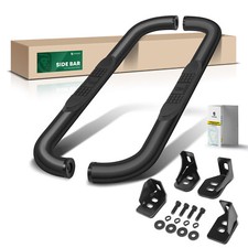 GMC Step Bars 3" Black Steel Round Side Step Bars for Chevy Silverado GMC Sierra Standard Cab