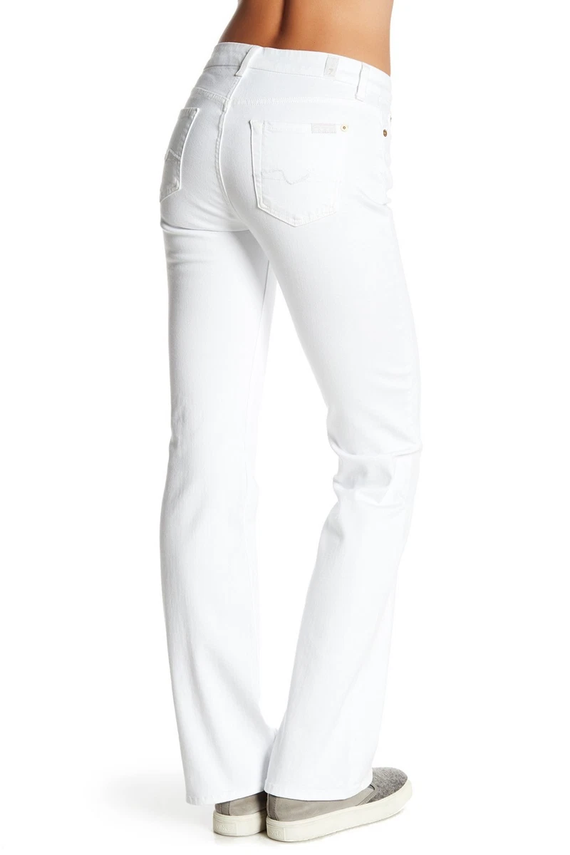 7 SEVEN FOR ALL MANKIND Kimmie Bootcut Sz 25 Clean White Jeans NWT Sexy Curvy S1
