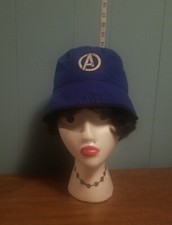 Youth Marvel Avengers Reversible Bucket Hat Blue Captain America Hulk Ironman