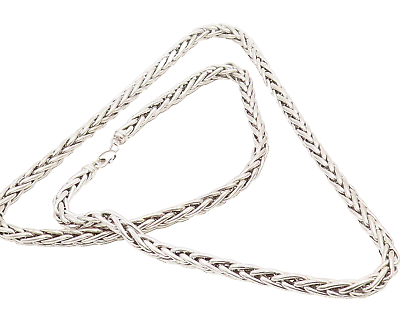 925 Sterling Silver Vintage Swirly Lock Link Long Chain 925 Sterling Silver Vintage Swirly Lock Link Long Chain