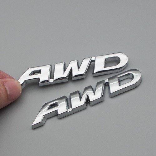 2x Chrome Side Fender AWD Off-Road Emblem Metal All Wheel Drive Rear Trunk Badge - Foto 3 di 7