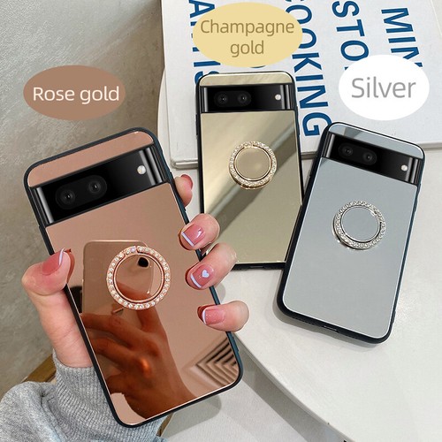 For Google Pixel 3a/4 XL/5a 5G/6/7a/8 Pro Luxury Mirror Ring Holder Phone Case - Photo 7 sur 14