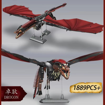 Movie Series the Drogon and Viserion Dragon Model Building Blocks Game Action Fi