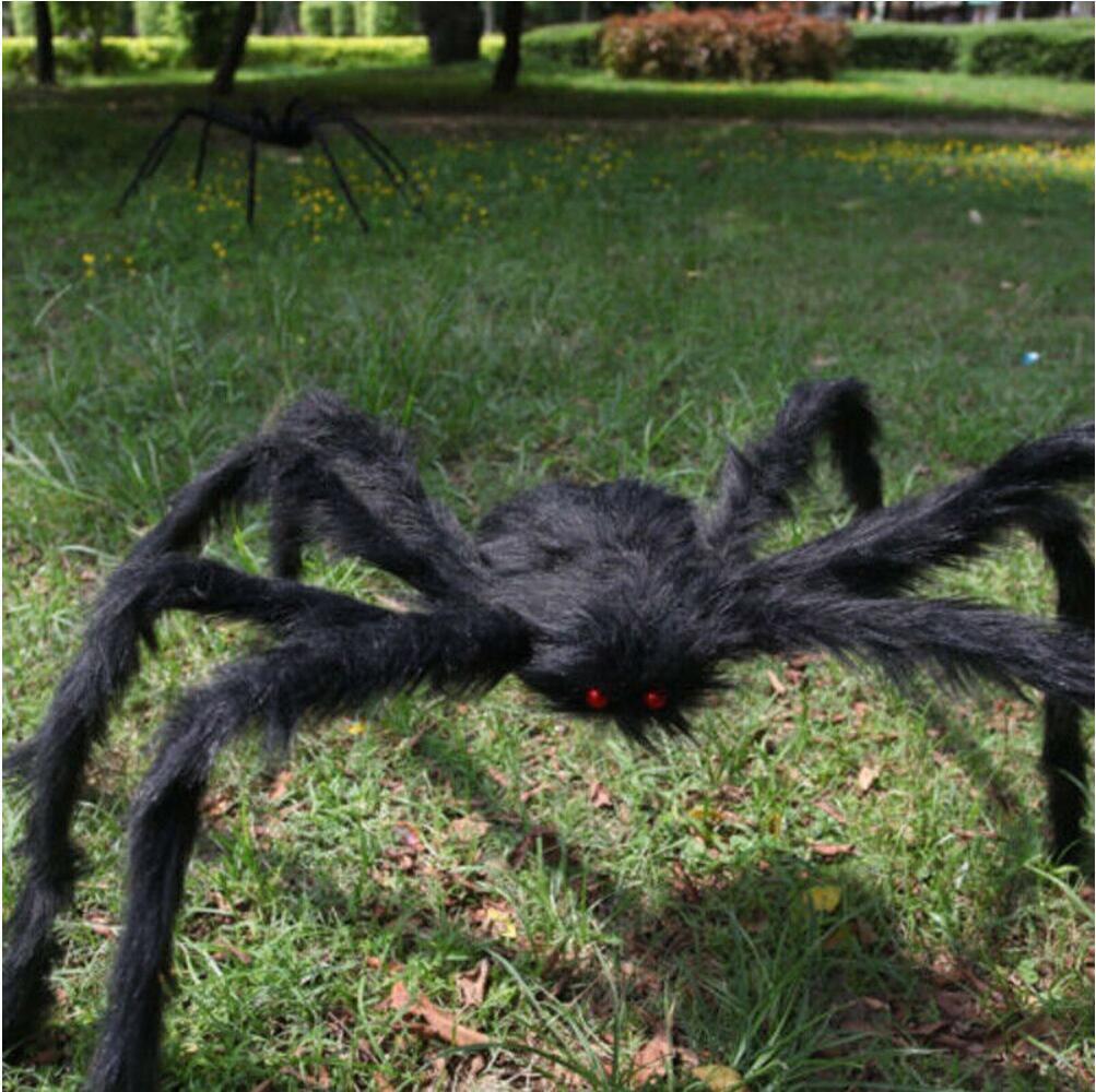 Riesen Spinne 200CM Tarantula Plüsch Schwarz Halloween Deko Geisterhaus Horror