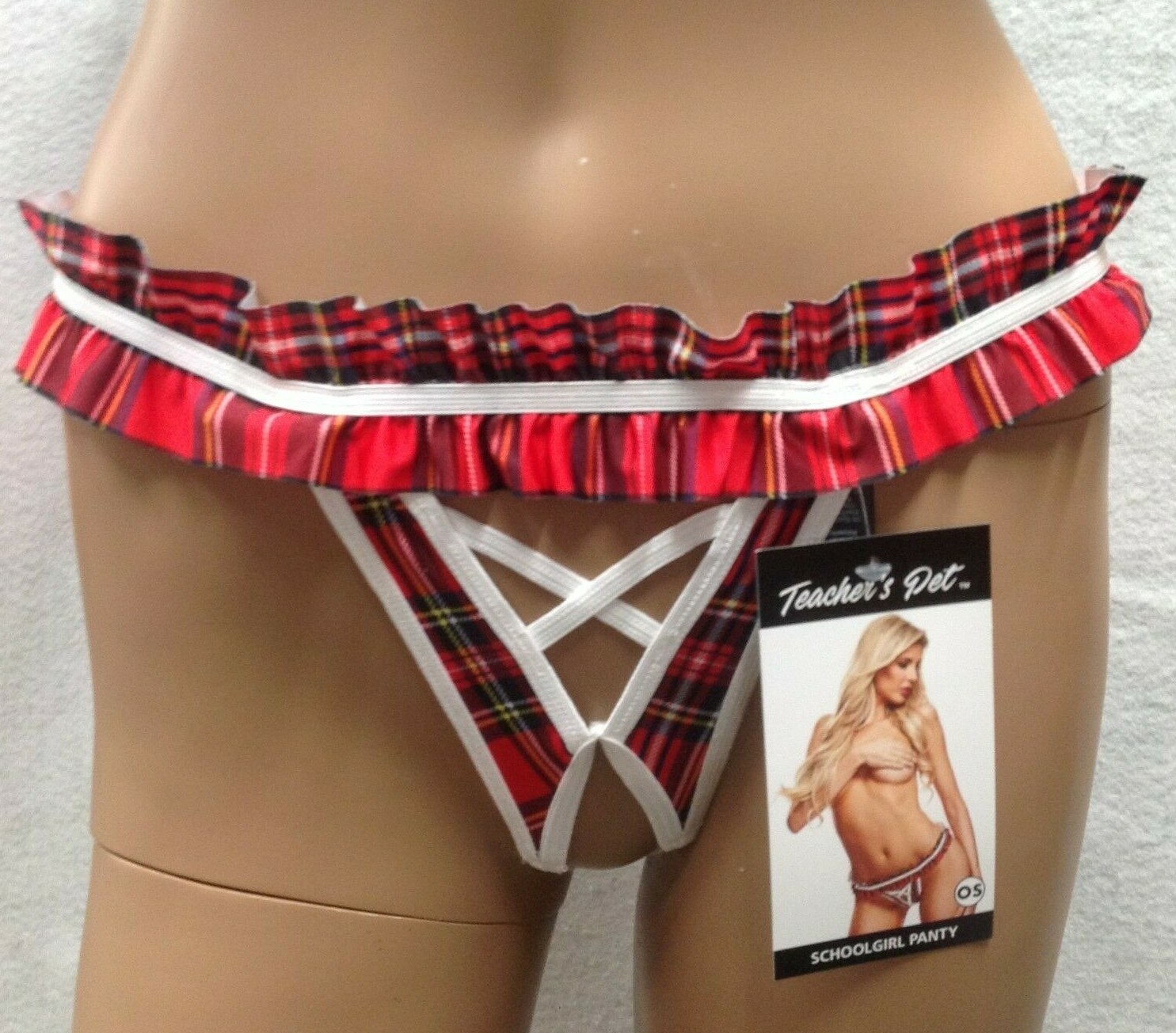 Lencería De Disfraz De Maestro Mascota Escuela Niña Sin Entrepierna Rojo Blanco A Cuadros Regalo