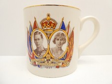 ROYAL SOUVENIR 1937 CORONATION POTTERY CERAMIC MUG GEORGE VI QUEEN ELIZABETH