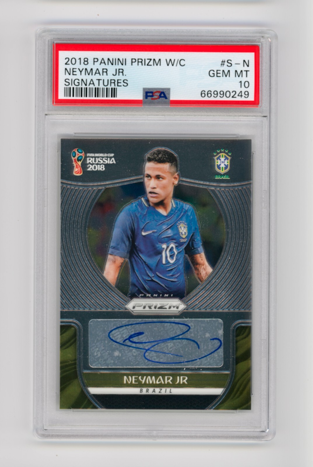 Neymar Jr. Autographed Signed Brazil 2018 Panini Prizm World