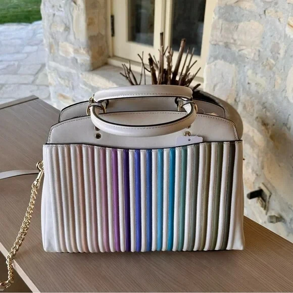 Coach Lillie Carryall With Ombre Quilting Crossbody Bag Satchel Chalk Multi NWT - Image 4 of 4