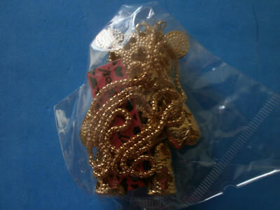 Pendentif Ours Articulé Multicolore Avec Chaîne Dorée - Bijou Fantaisie Neuf Sans Boîte