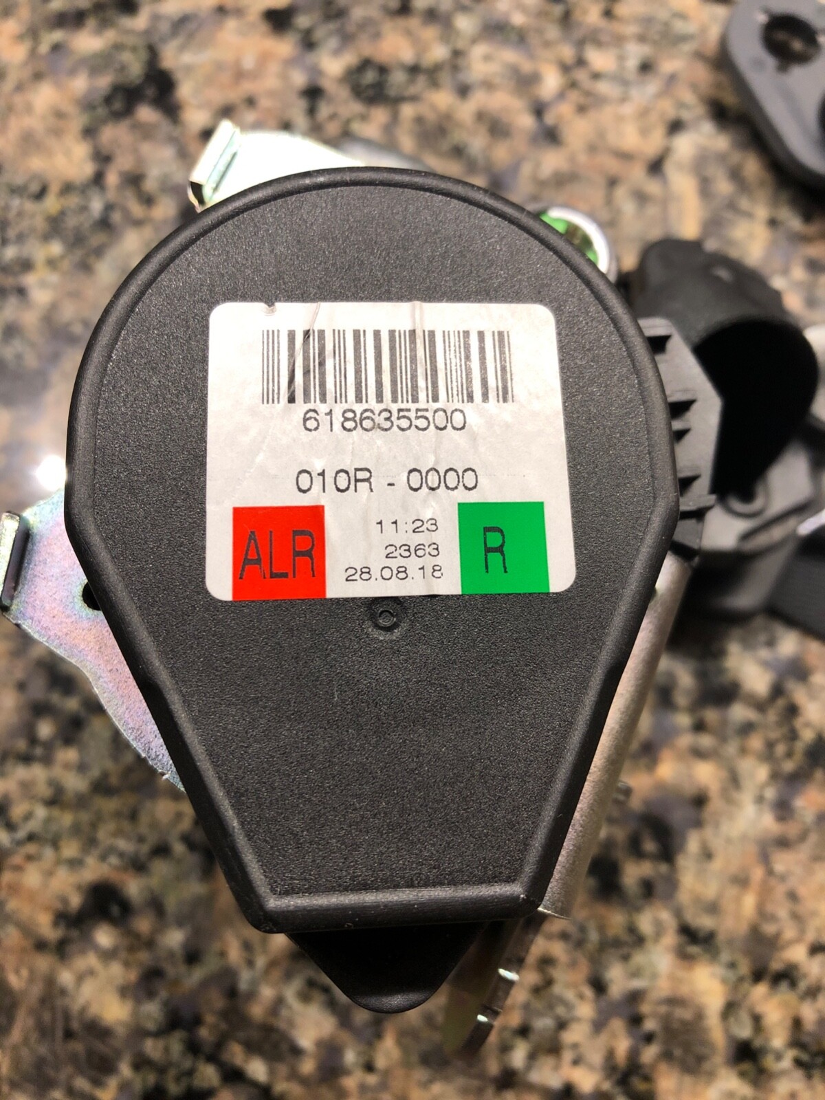McLaren 650s 720s Spider LH Left Front Passenger  Side Seat Belt, Black, Used 