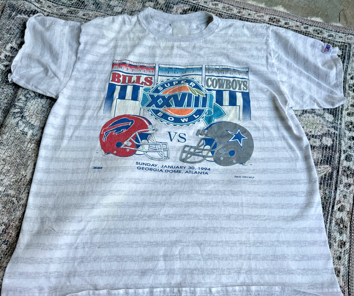 Super Bowl XXVIII 1994 Shirt - Bills Vs. Cowboys Trench Size